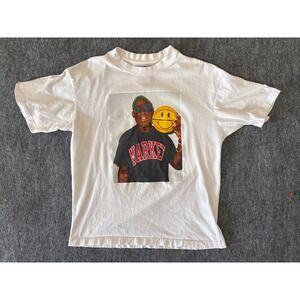Market Dennis Rodman Smiley Basketball‎ Graphic T-Shirt Mens Large White Short